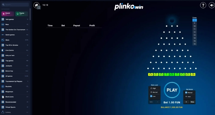 1win Plinko gameplay in Indonesia