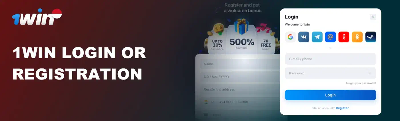1win login and registration in Indonesia